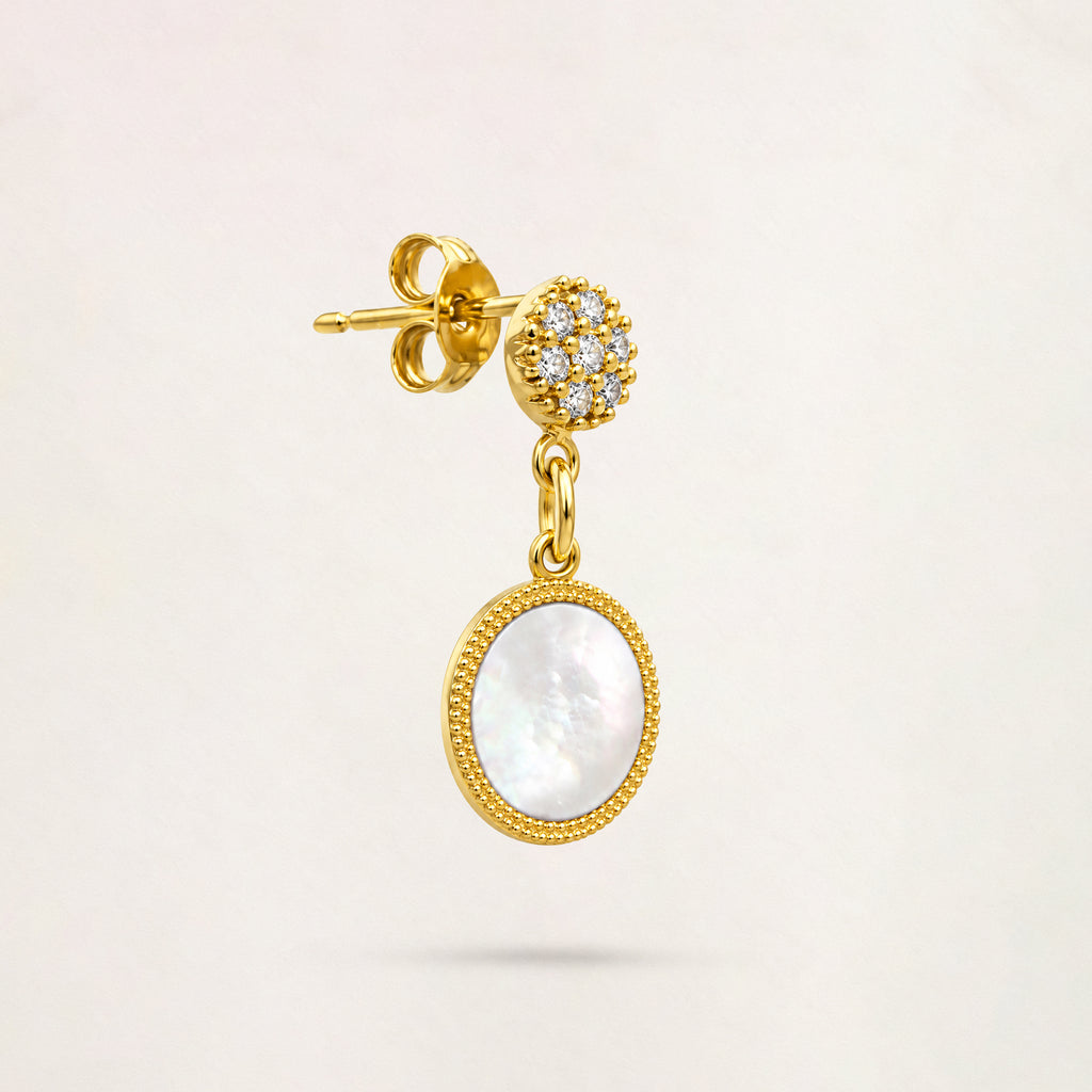 Orecchino Pavè e Cerchio in Oro - Oro Giallo 9 kt | Facco Gioielli