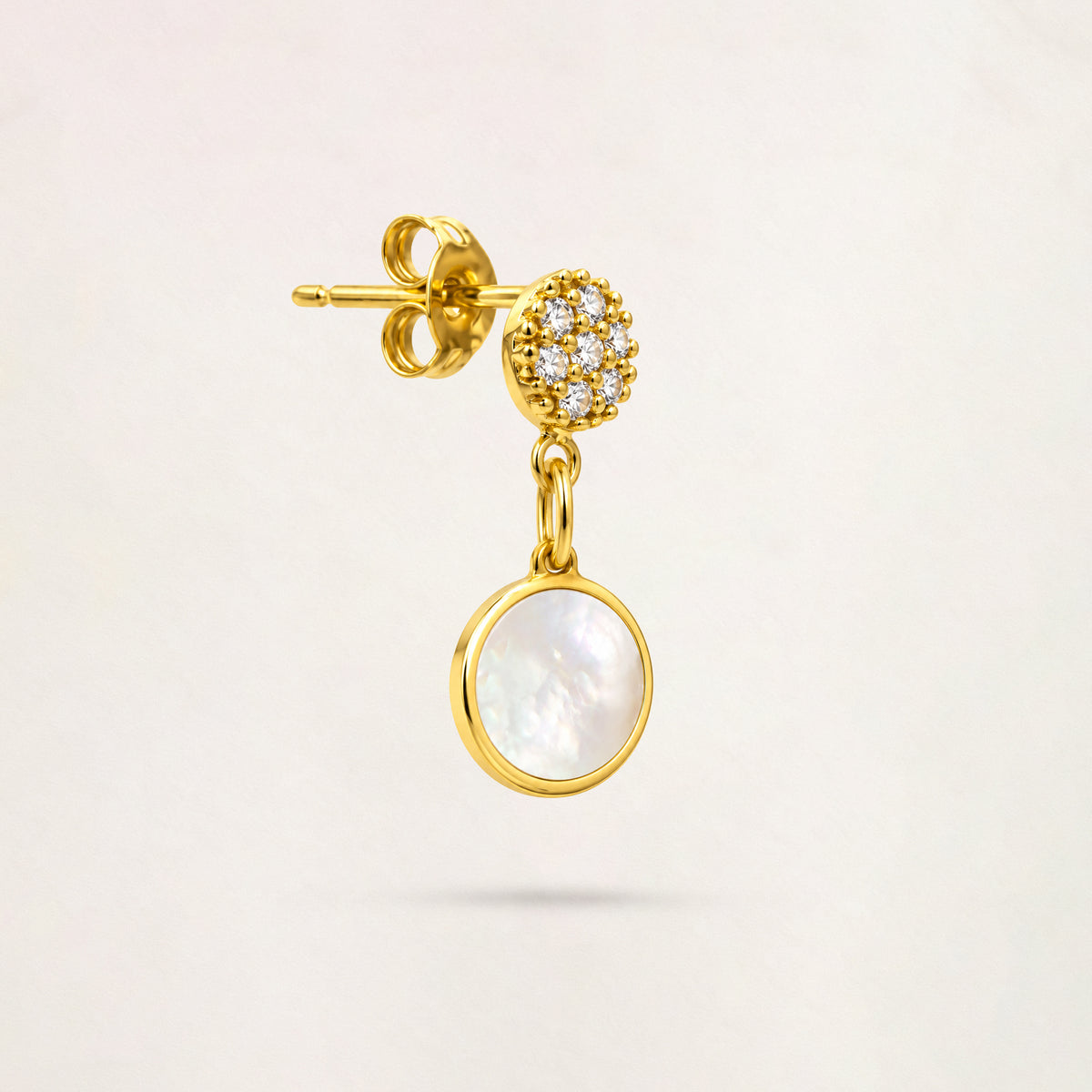 Orecchino Pavè e Cerchio in Oro - Oro Giallo 9 kt | Facco Gioielli