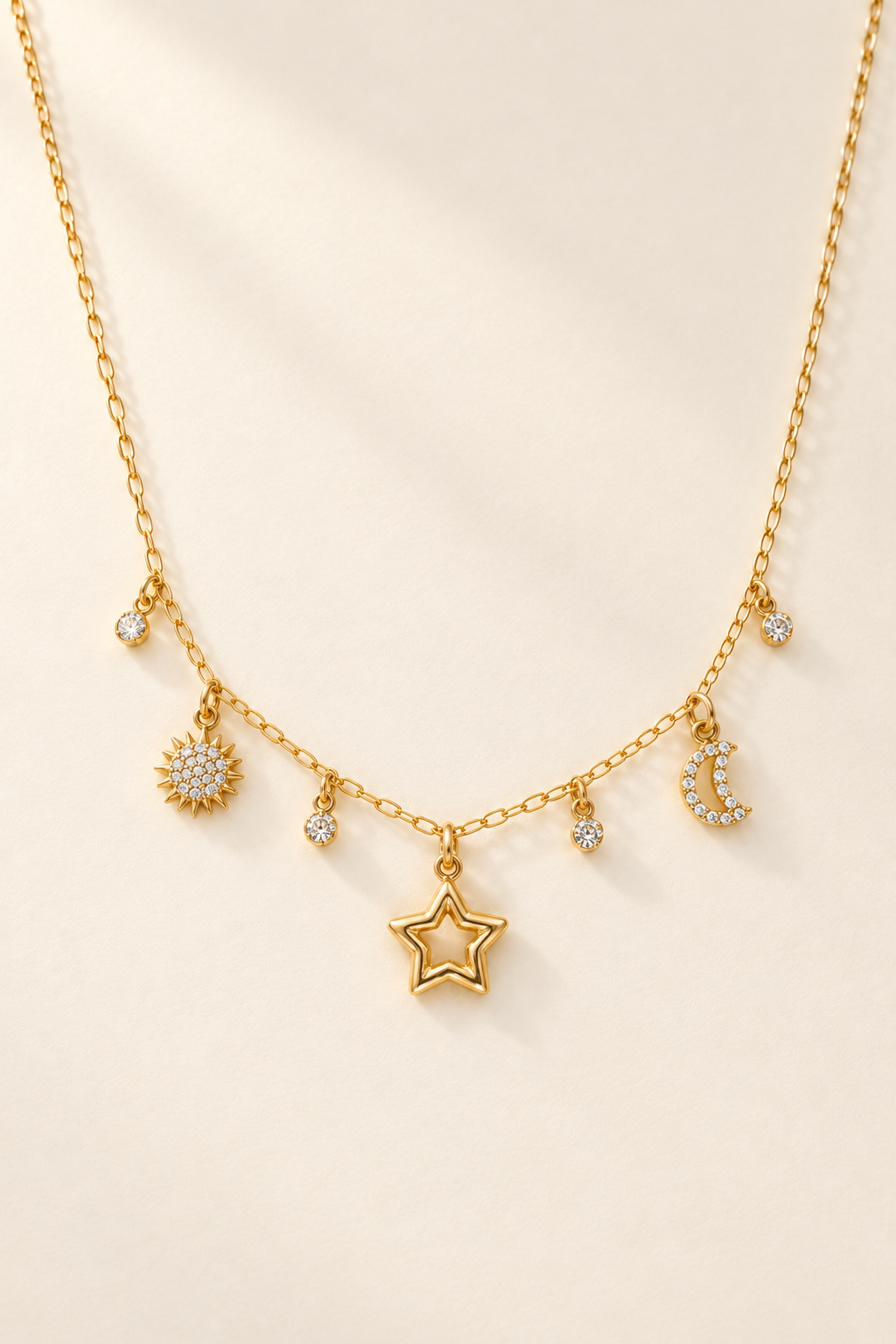 Collana Sole, Stella e Luna in Oro - Oro Giallo 18 kt | Facco Gioielli