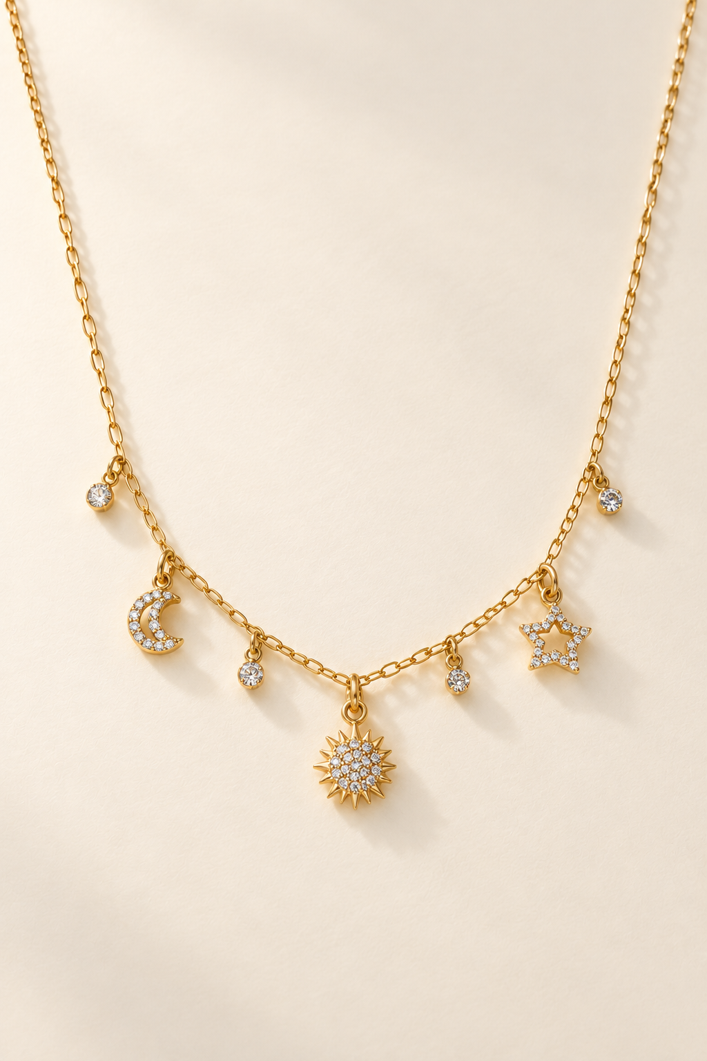 Collana Luna, Sole e Stella in Oro - Oro Giallo 9 kt | Facco Gioielli