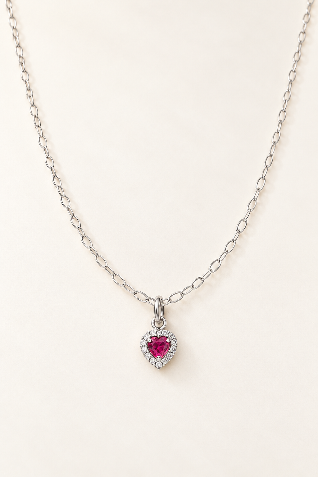 Collana Rubino in Oro - Oro Bianco 18 kt | Facco Gioielli