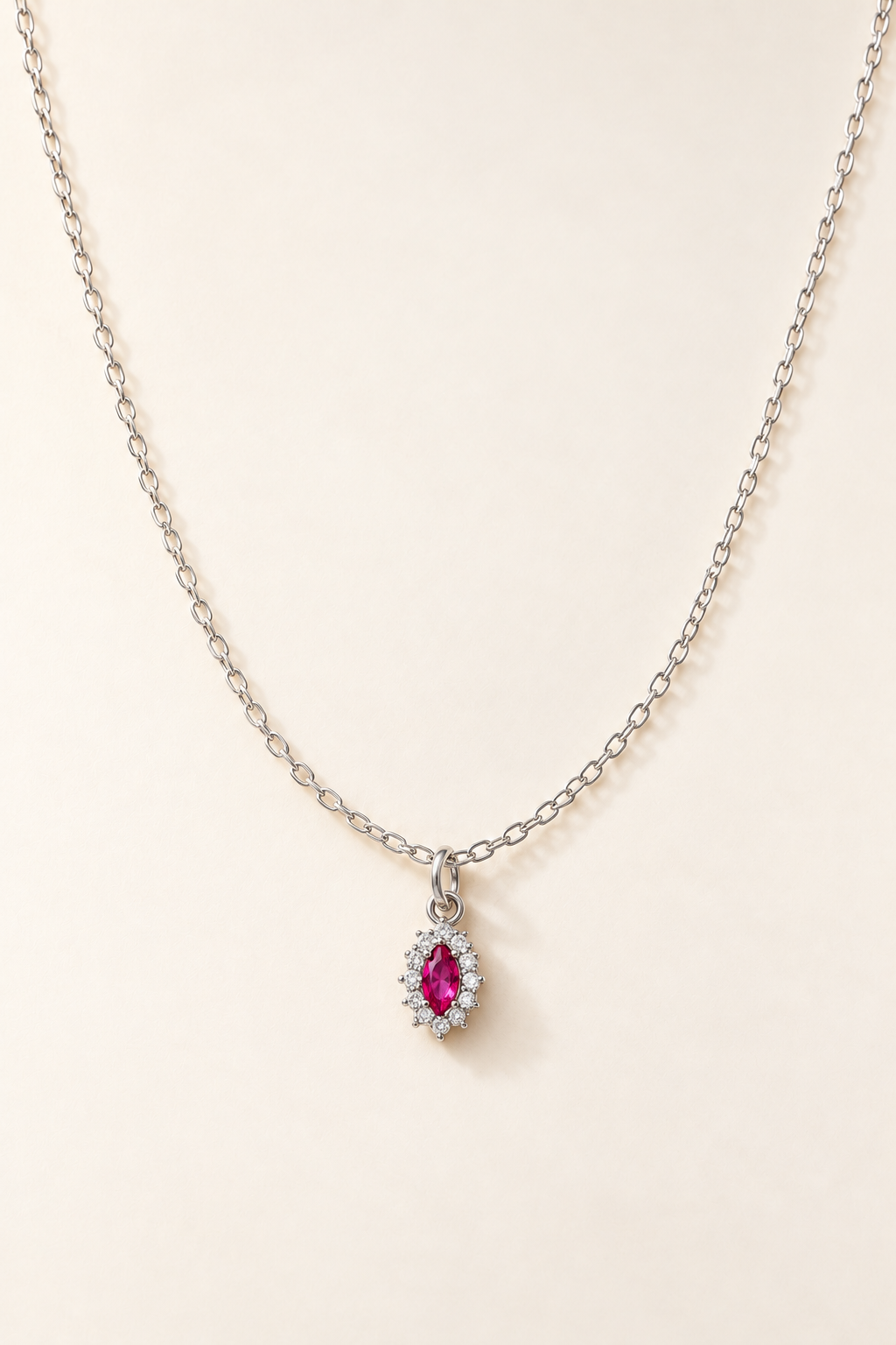 Collana Rubino in Oro - Oro Bianco 9 kt | Facco Gioielli