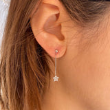 Star Earrings in Real Gold and Zircons 