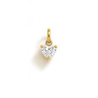 Yellow Gold Heart Charm with Zirconia