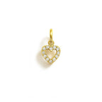 Charm Cuore in Oro Giallo e Zirconi
