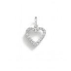 Charm Corazón de Oro Blanco con Circonitas