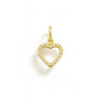 Charm Cuore in Oro Giallo e Zirconi