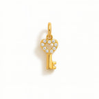 Charm Llave de Oro Amarillo con Circonitas