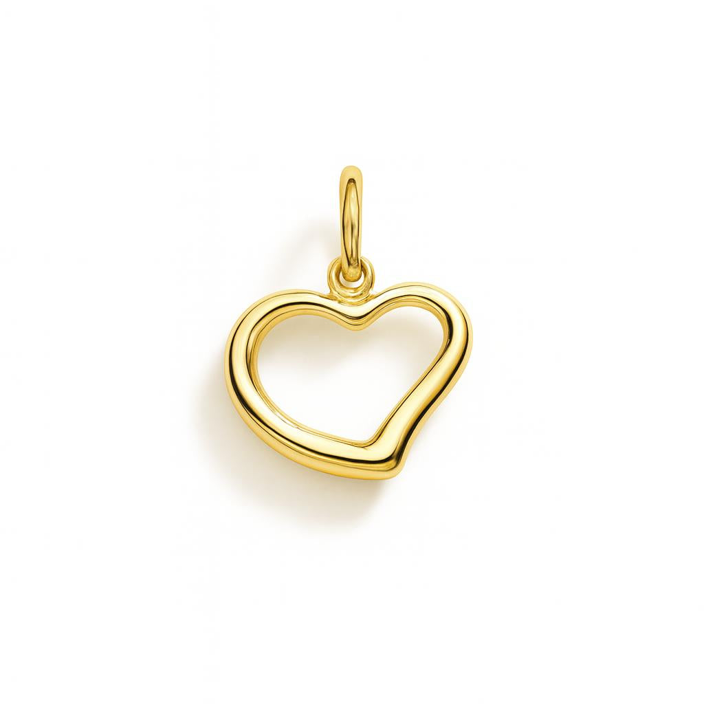 Charm Cuore in Oro Giallo e Smalto Rosso