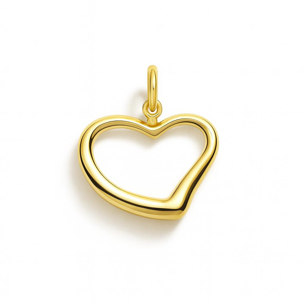 Charm Cuore in Oro Giallo e Smalto Rosso