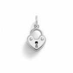 Charm Cuore Lucchetto in Oro Bianco