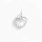 Charm Cuore in Oro Bianco e Zirconi