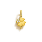 Charm Quadrifoglio in Oro Giallo e Zirconi