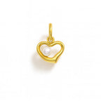 Charm Cuore in Oro Giallo e Perla