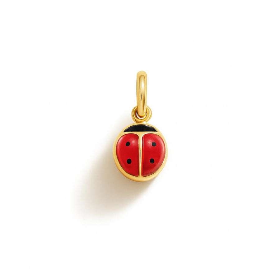 Charm Coccinella in Oro Giallo e Smalto Rosso