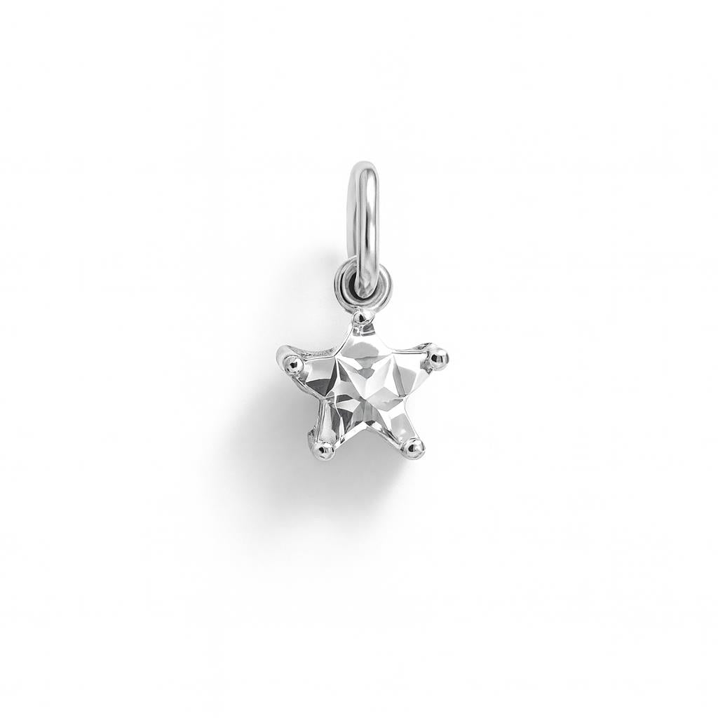 Charm Stella in Oro Bianco e Zirconi