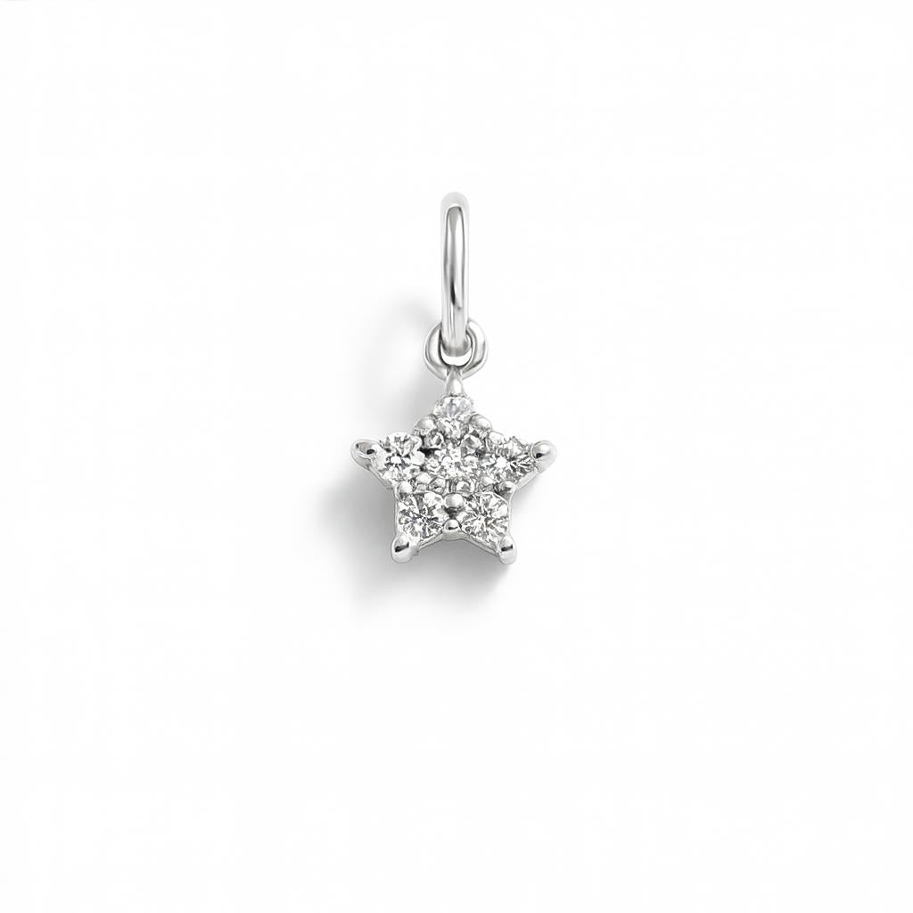 Charm Stella in Oro Bianco e Zirconi