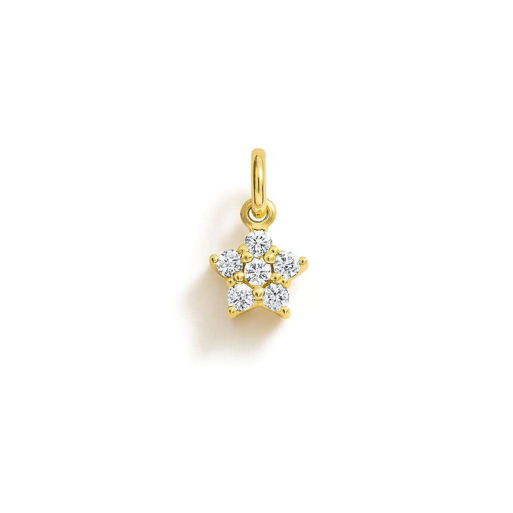Charm Stella in Oro Giallo e Zirconi