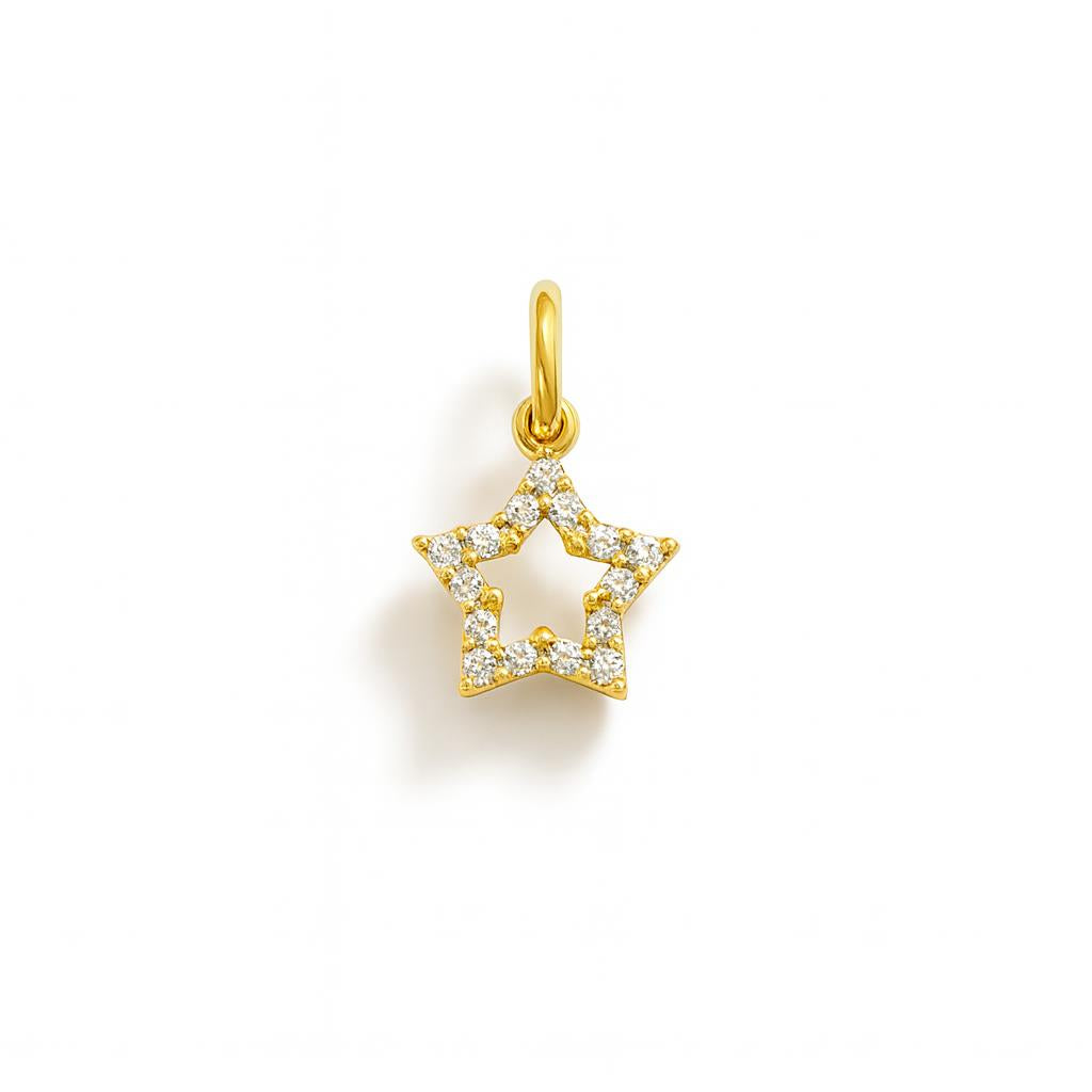 Charm Stella in Oro Giallo e Zirconi