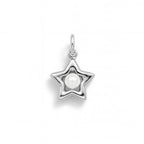 Charm Stella in Oro Bianco e Perla