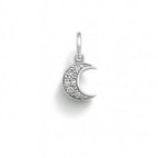Charm Luna in Oro Bianco e Zirconi