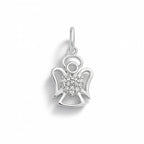 Charm Angelo in Oro Bianco e Zirconi