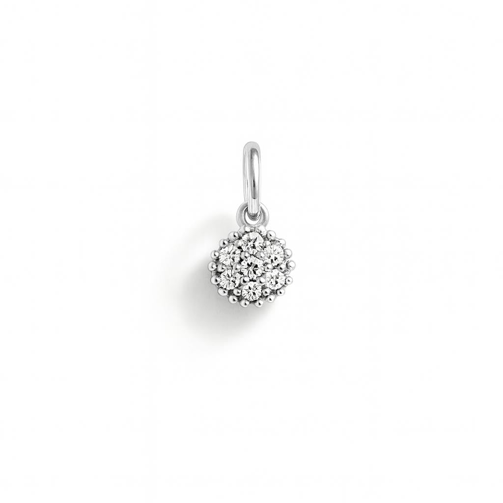 Charm Cerchio in Oro Bianco e Zirconi