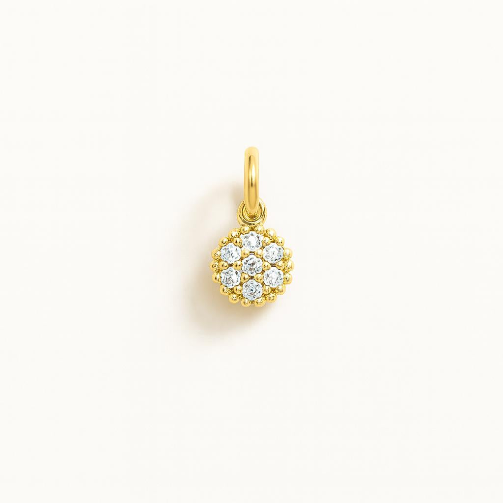 Charm Cerchio in Oro Giallo e Zirconi