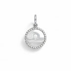 Libra Zodiac Sign Charm in White Gold