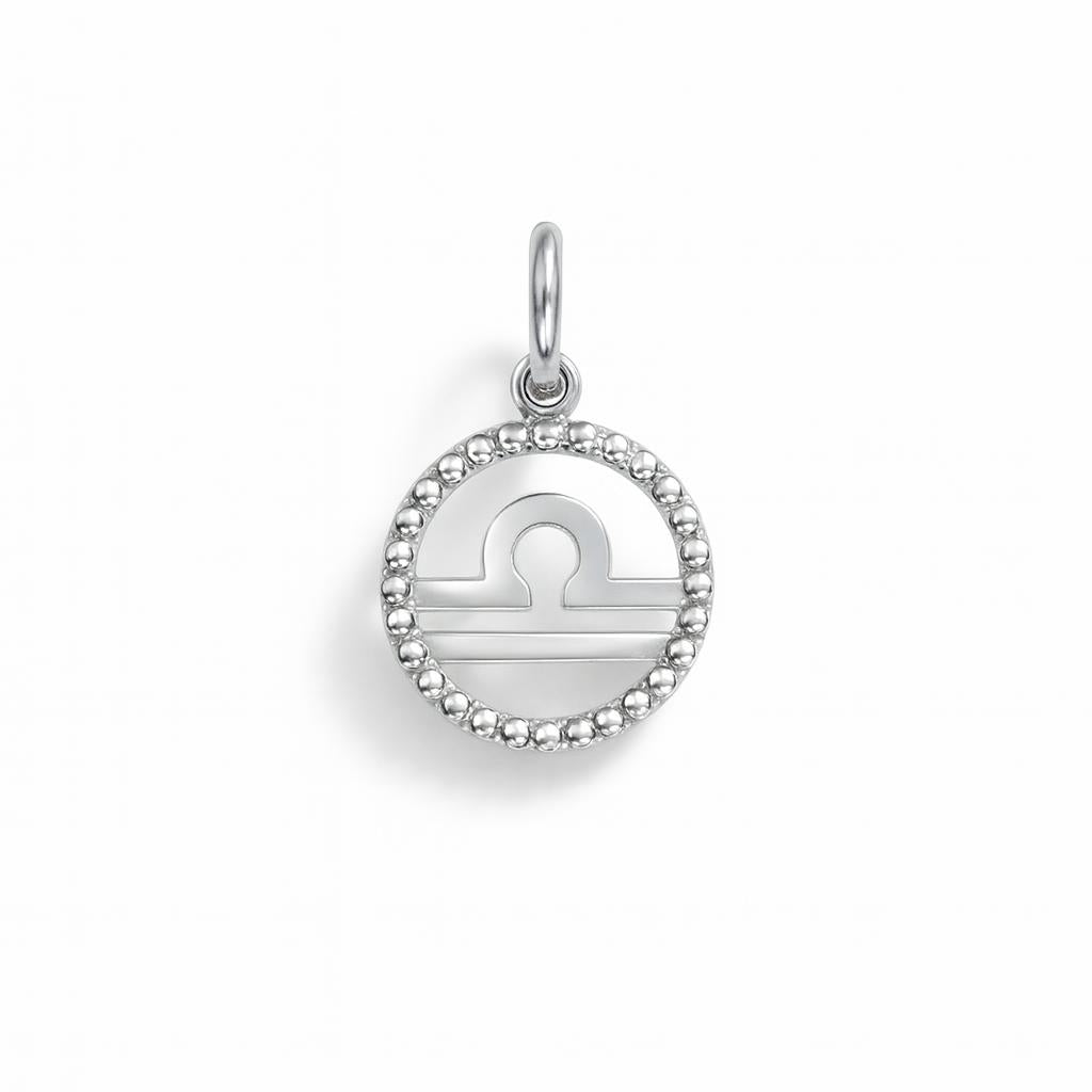 Libra Zodiac Sign Charm in White Gold