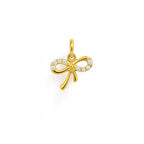 Charm Fiocco in Oro Giallo e Zirconi