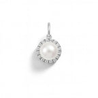 Charm Perla in Oro Bianco e Zirconi