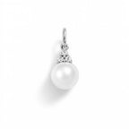 Charm Perla in Oro Bianco e Zirconi