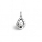 Charm Goccia in Oro Bianco e Perla