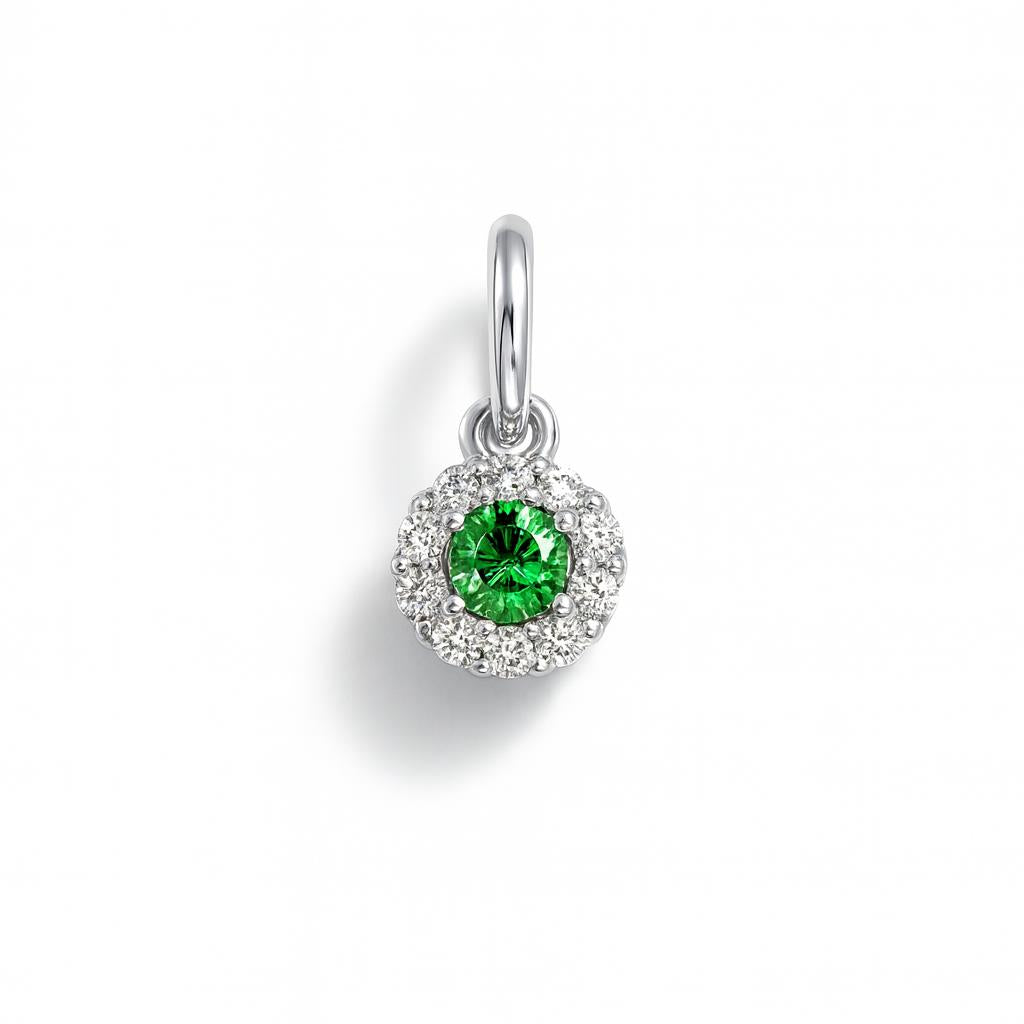 Charm Gemme in Oro Bianco e Zirconi