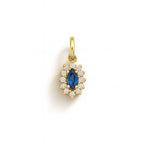 Charm Zaffiro in Oro Giallo e Zirconi