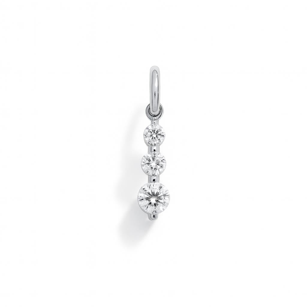 White Gold and Cubic Zirconia Light Charm