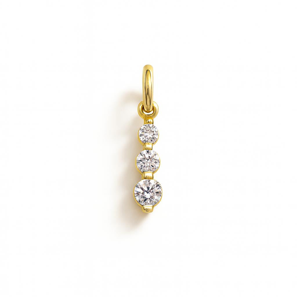 Charm Luce in Oro Giallo e Zirconi