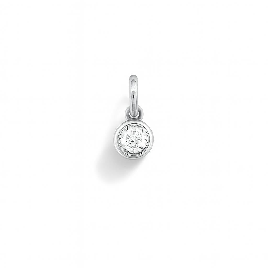 Charm Luce in Oro Bianco e Zirconi