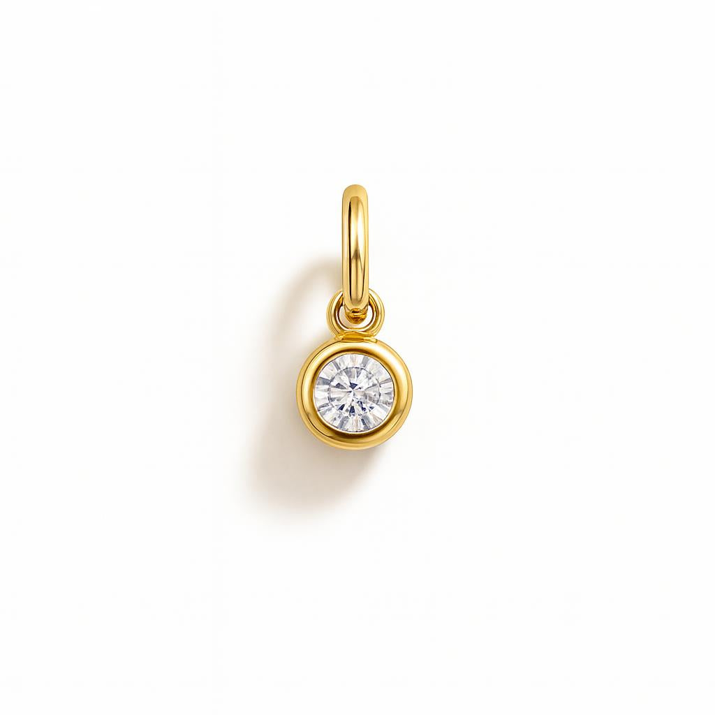 Charm Luce in Oro Giallo e Zirconi