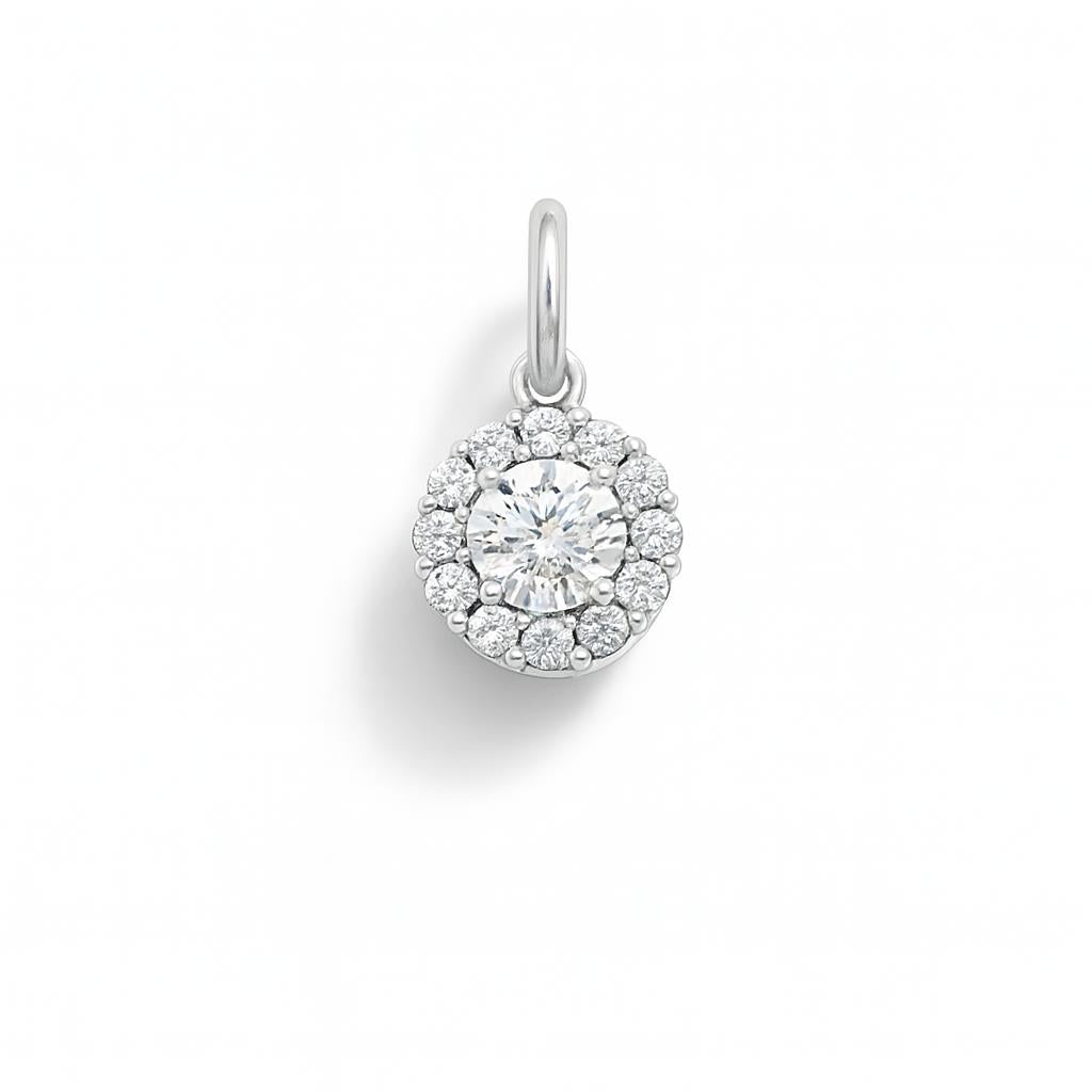Charm Luce in Oro Bianco e Zirconi