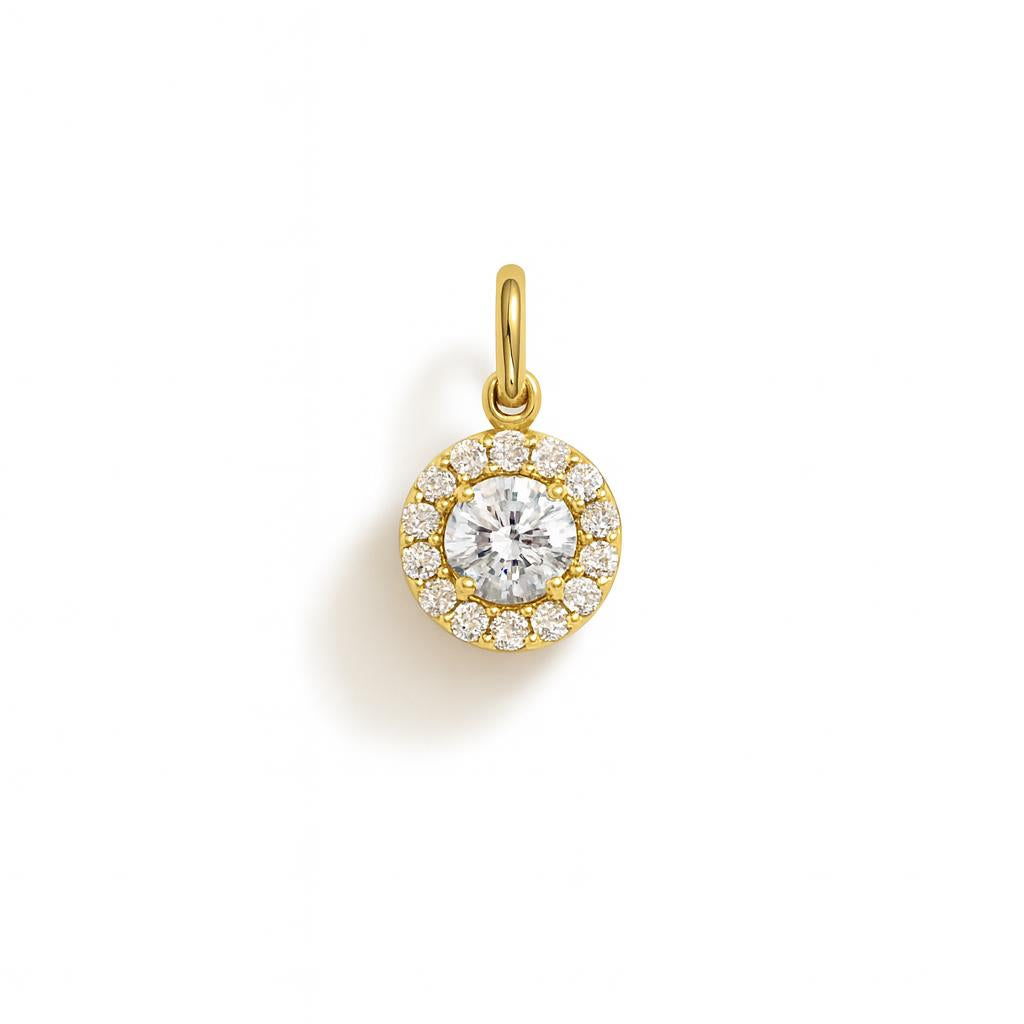 Charm Luce in Oro Giallo e Zirconi