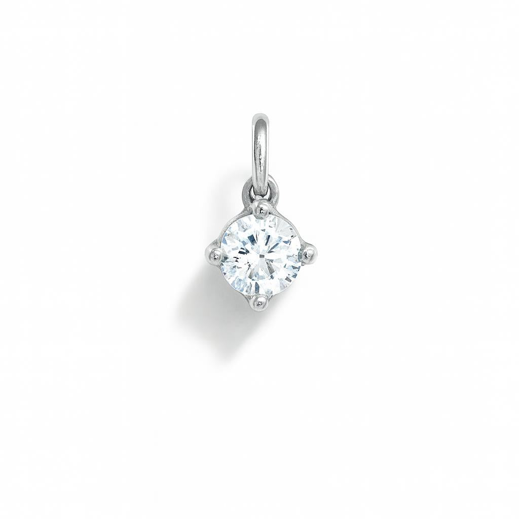 Charm Luce in Oro Bianco e Zirconi