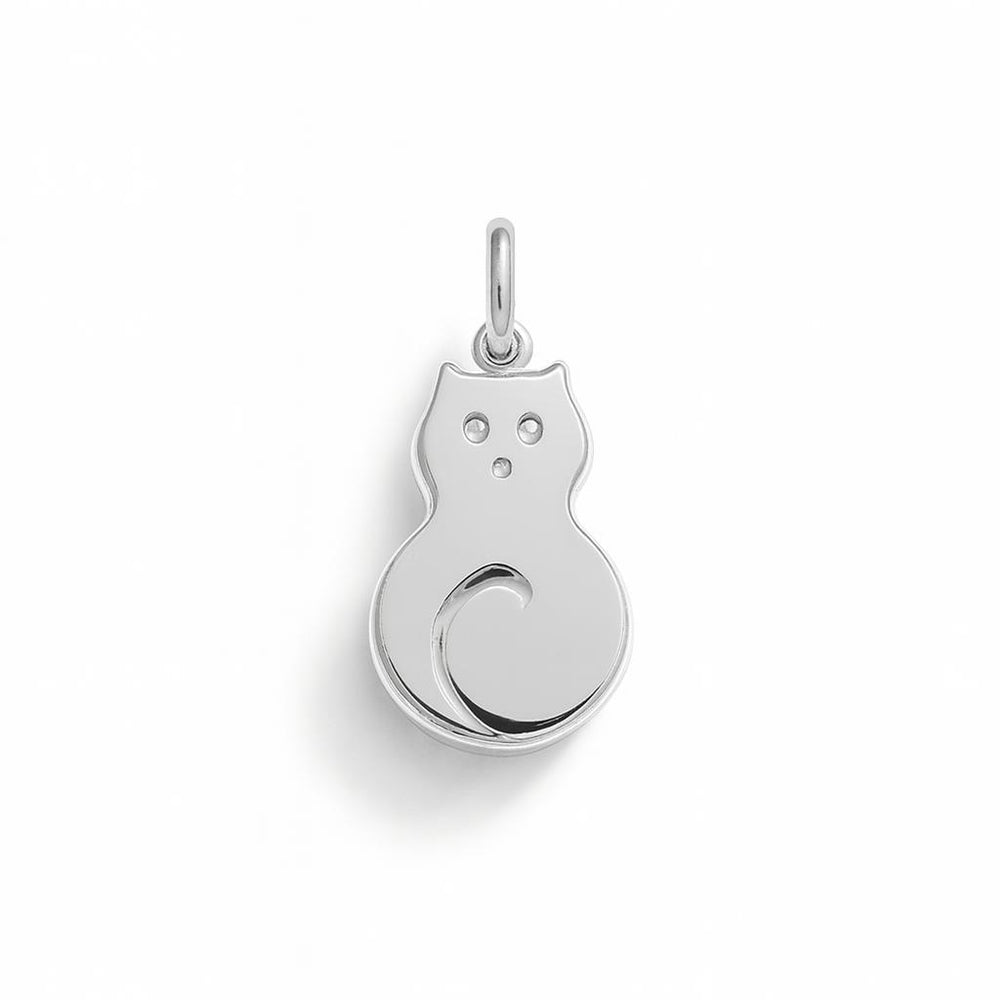 Charm Gato en Oro Blanco