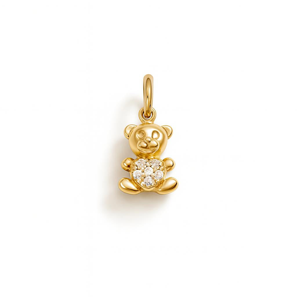 Charm Orsetto in Oro Giallo e Zirconi