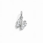 Charm Farfalla in Oro Bianco e Zirconi