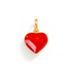 Charm Cuore in Oro Giallo e Smalto Rosso