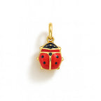 Yellow Gold and Red Enamel Ladybug Charm