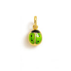Charm Coccinella in Oro Giallo e Smalto Verde
