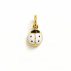 Charm Coccinella in Oro Giallo e Smalto Bianco